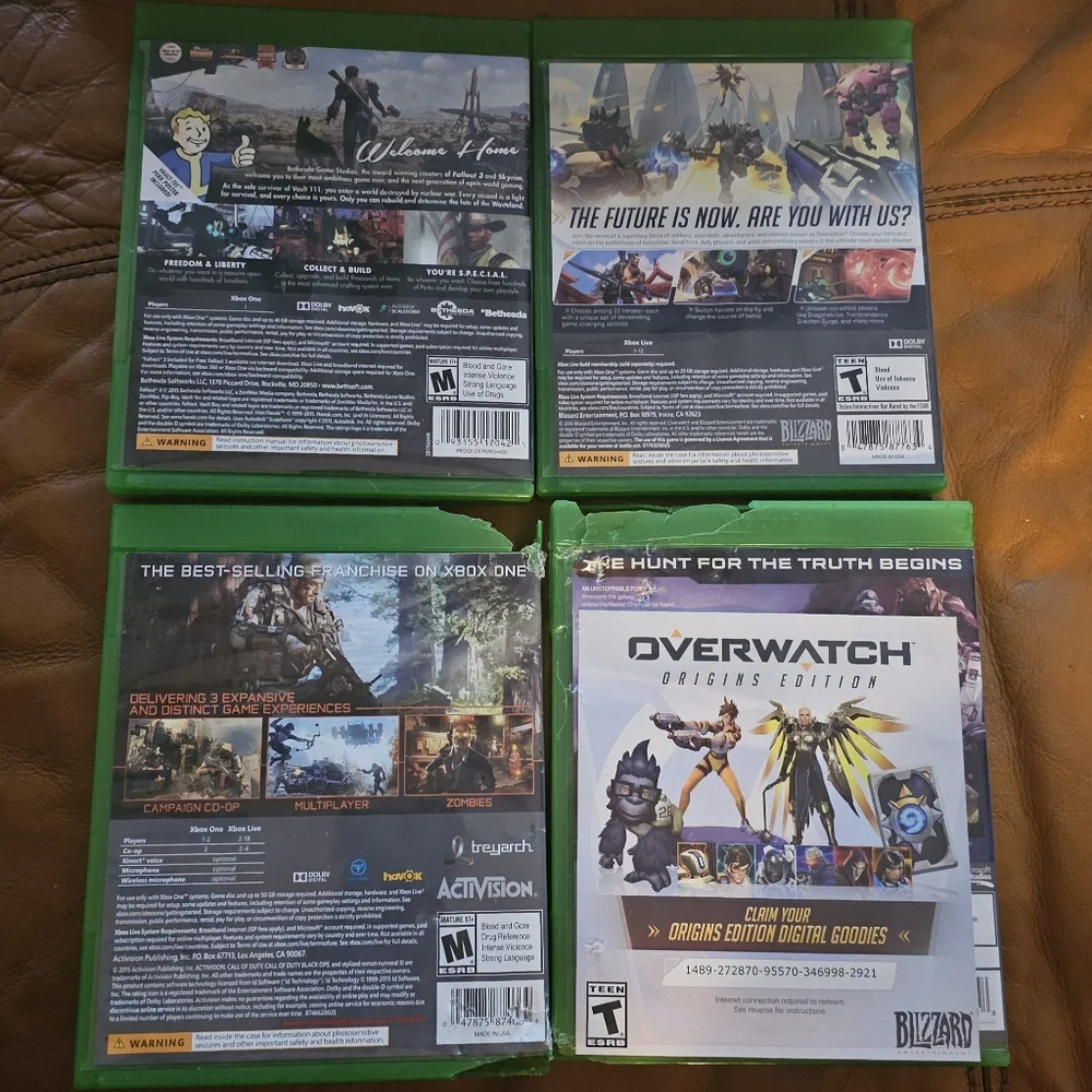 Call Of Duty Black Ops 3, Halo 5‎ Guardians,Fallout 4,Overwatch Xbox One Games
